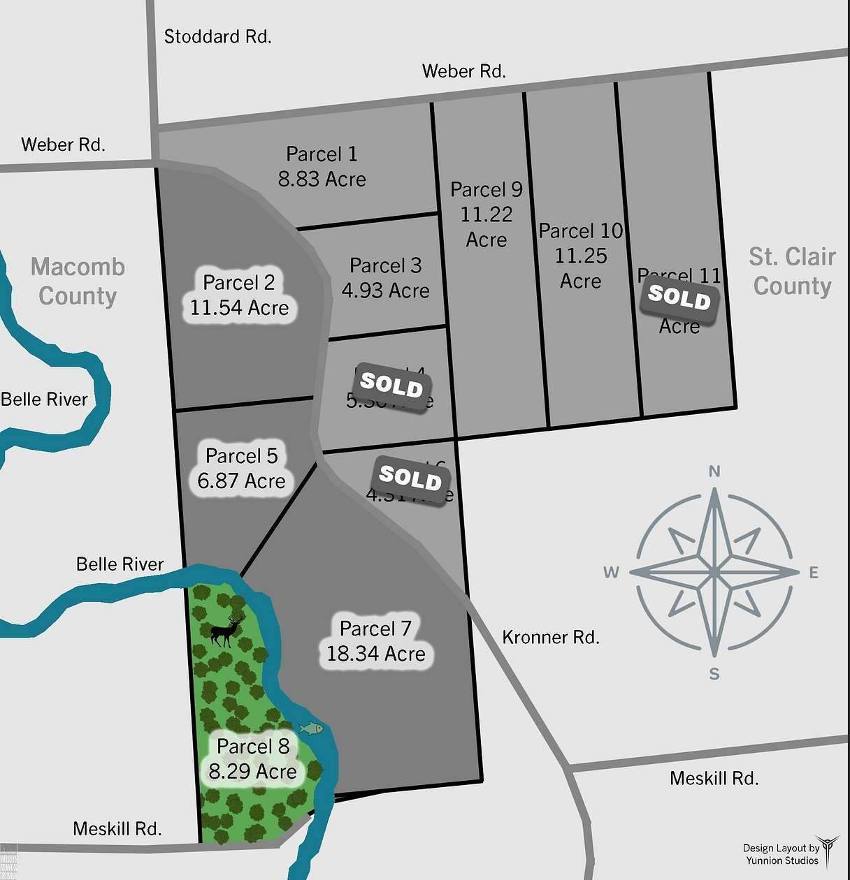 8.29 Acres of Land for Sale in Columbus, Michigan