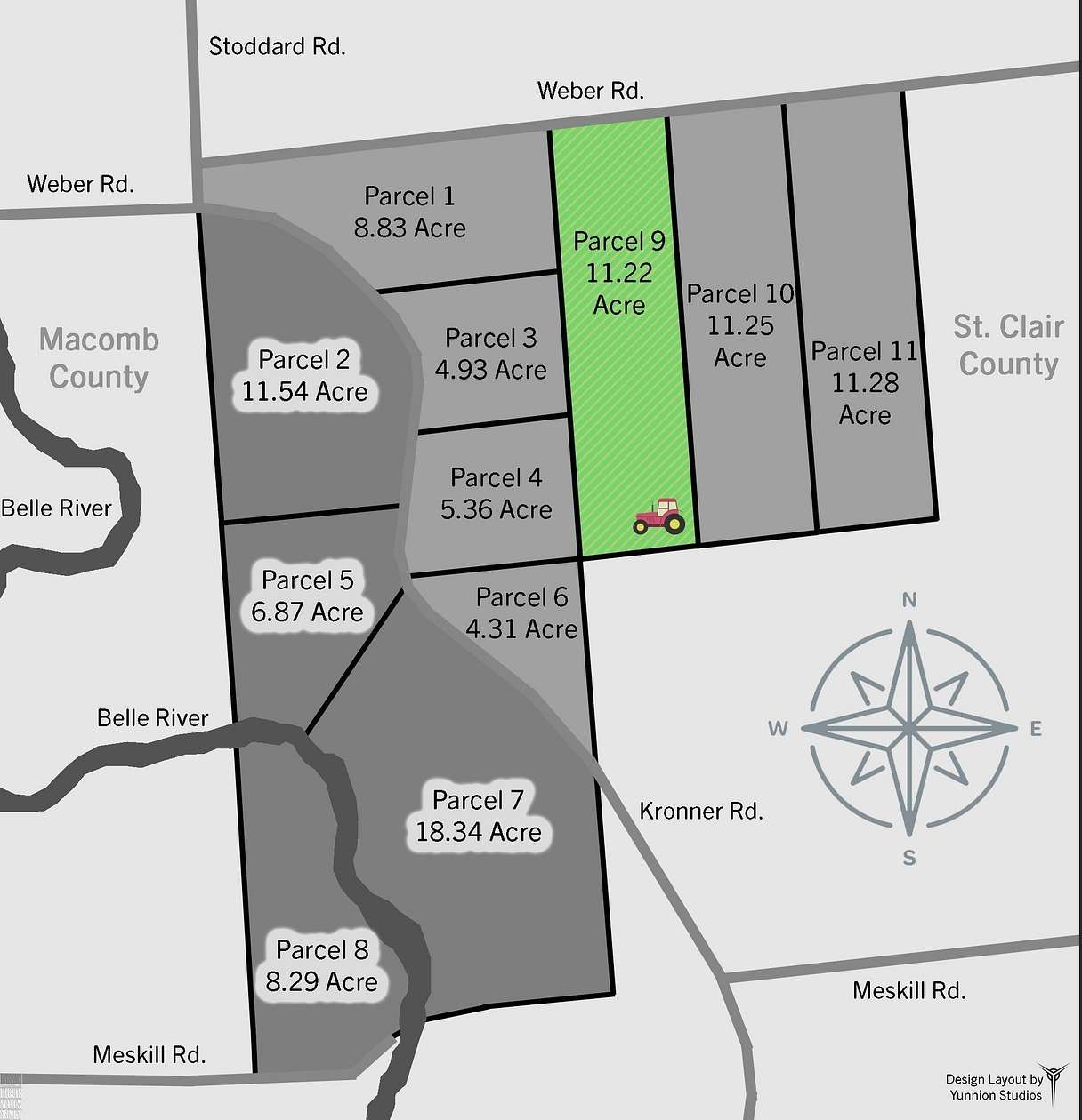 11.22 Acres of Land for Sale in Columbus, Michigan