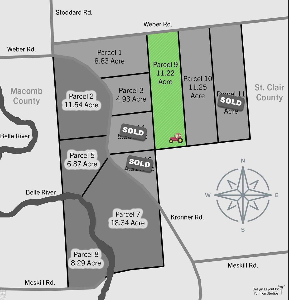 11.2 Acres of Land for Sale in Columbus, Michigan