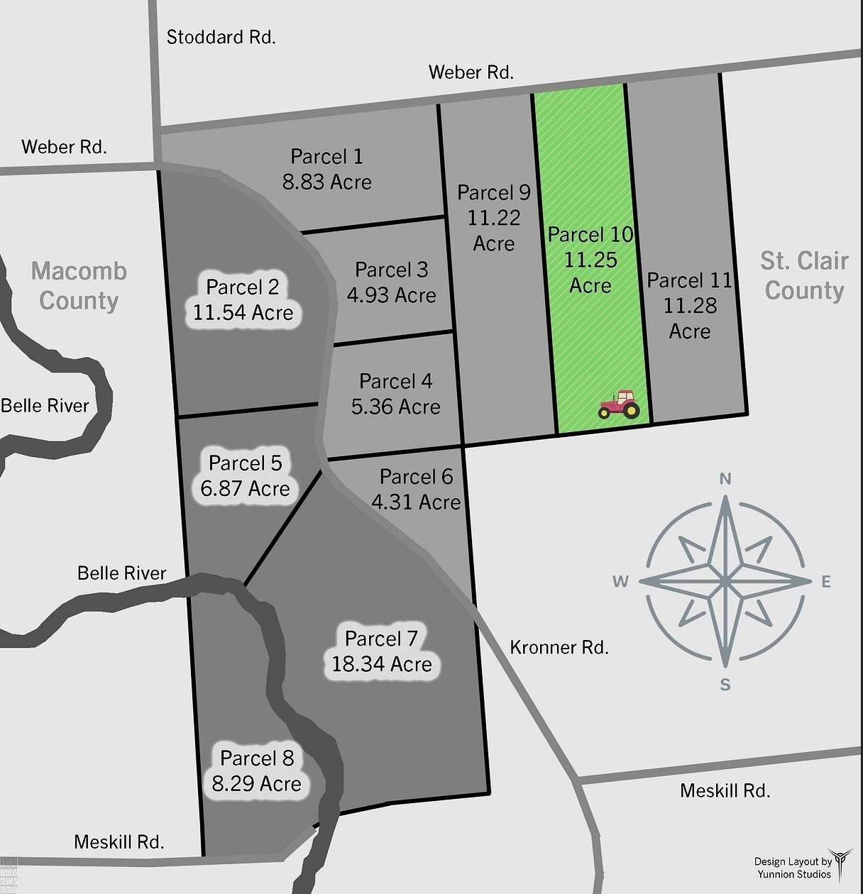 11.25 Acres of Land for Sale in Columbus, Michigan