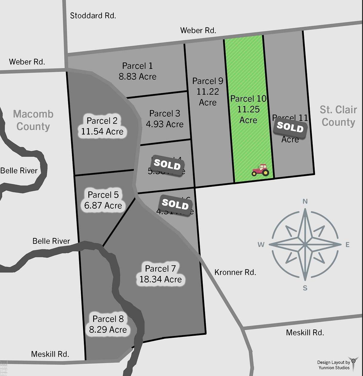 11.3 Acres of Land for Sale in Columbus, Michigan
