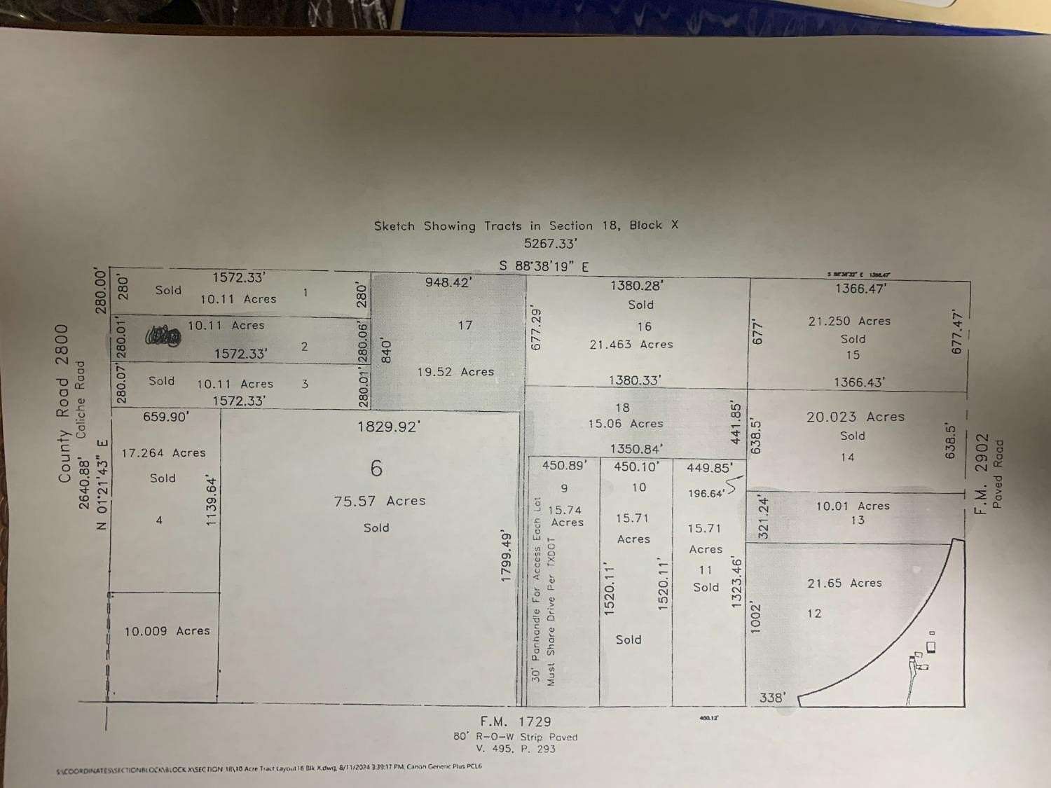 15.74 Acres of Land for Sale in New Deal, Texas