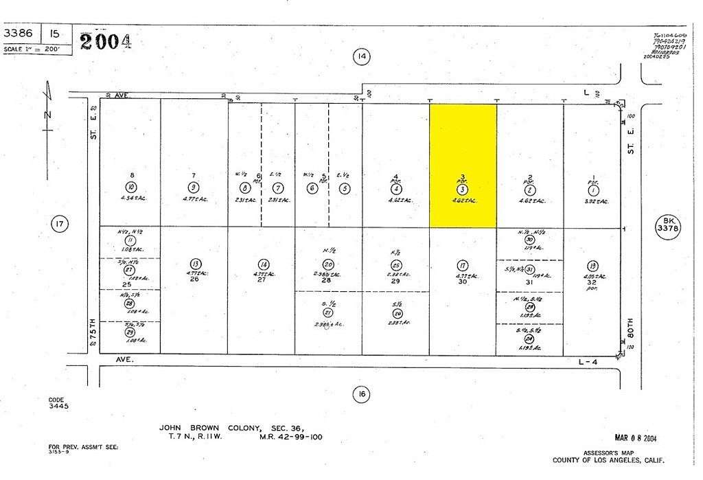 4.868 Acres of Land for Sale in Palmdale, California