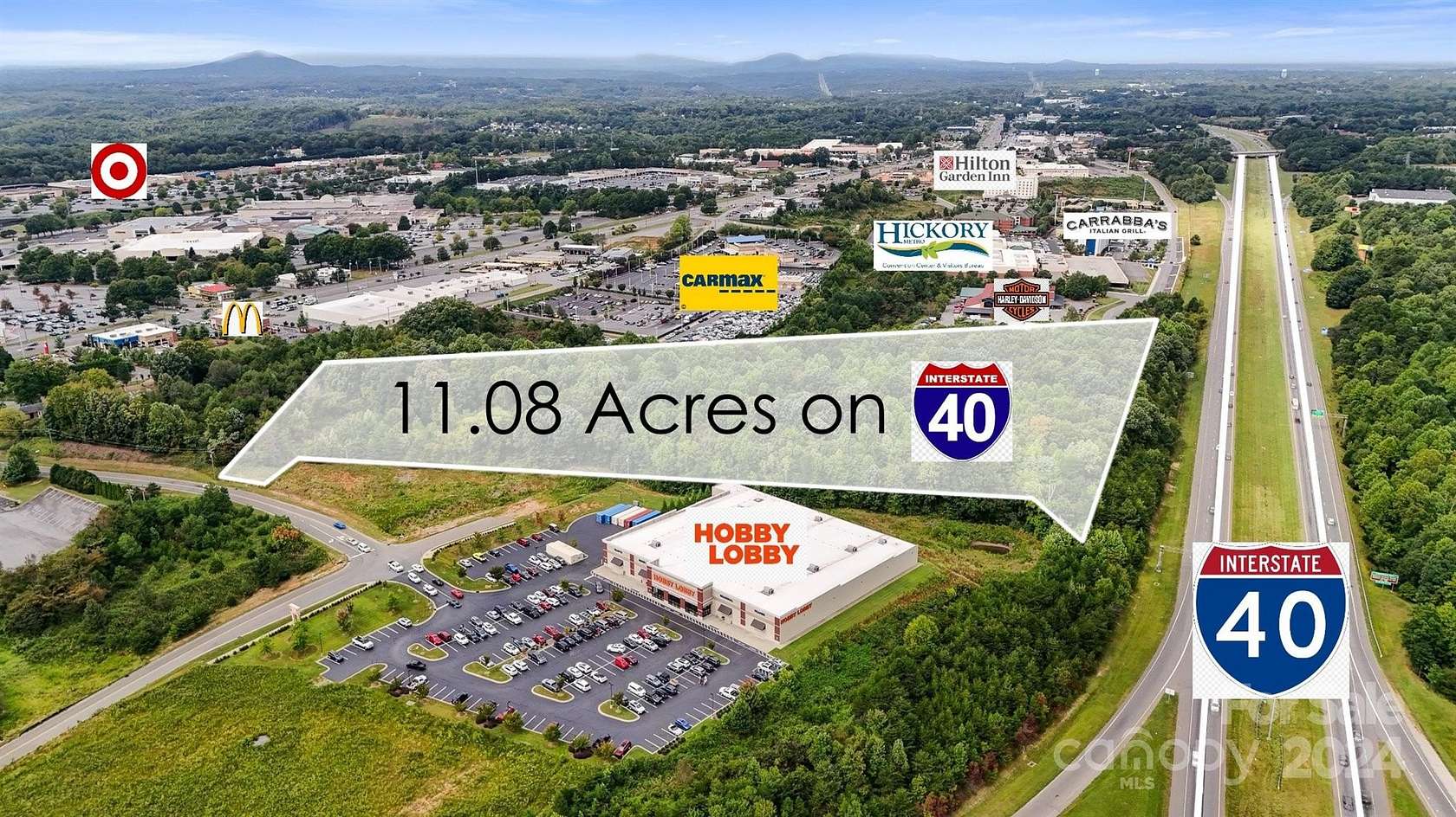 11.08 Acres of Commercial Land for Sale in Hickory, North Carolina