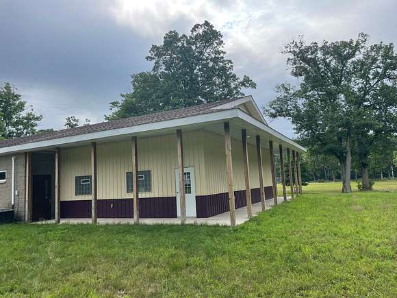 Exterior view of dressing rooms added by owner