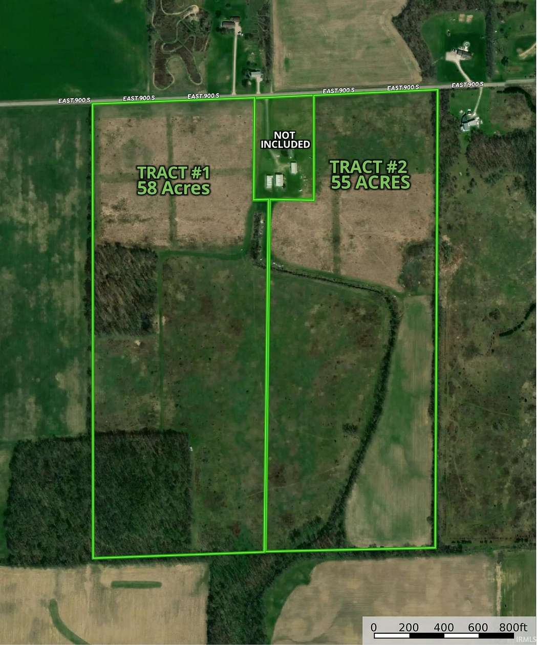 55 Acres of Recreational Land & Farm for Auction in Claypool, Indiana