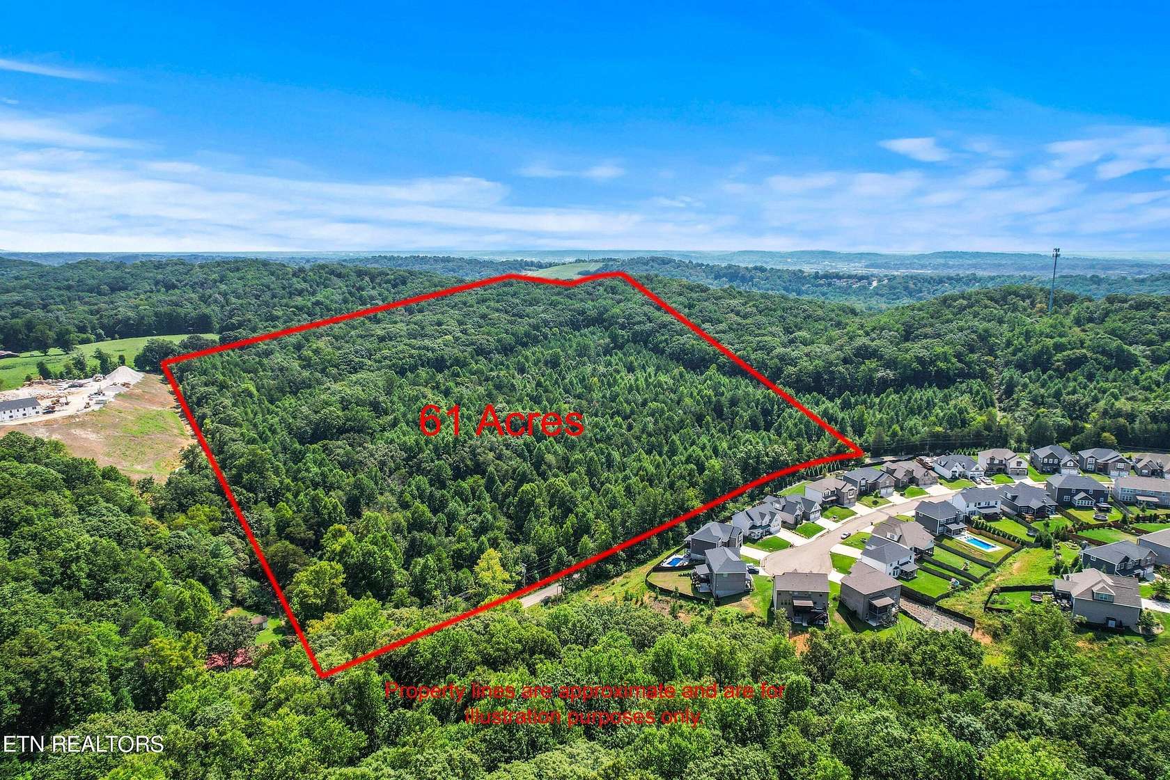 60.98 Acres of Land for Sale in Knoxville, Tennessee