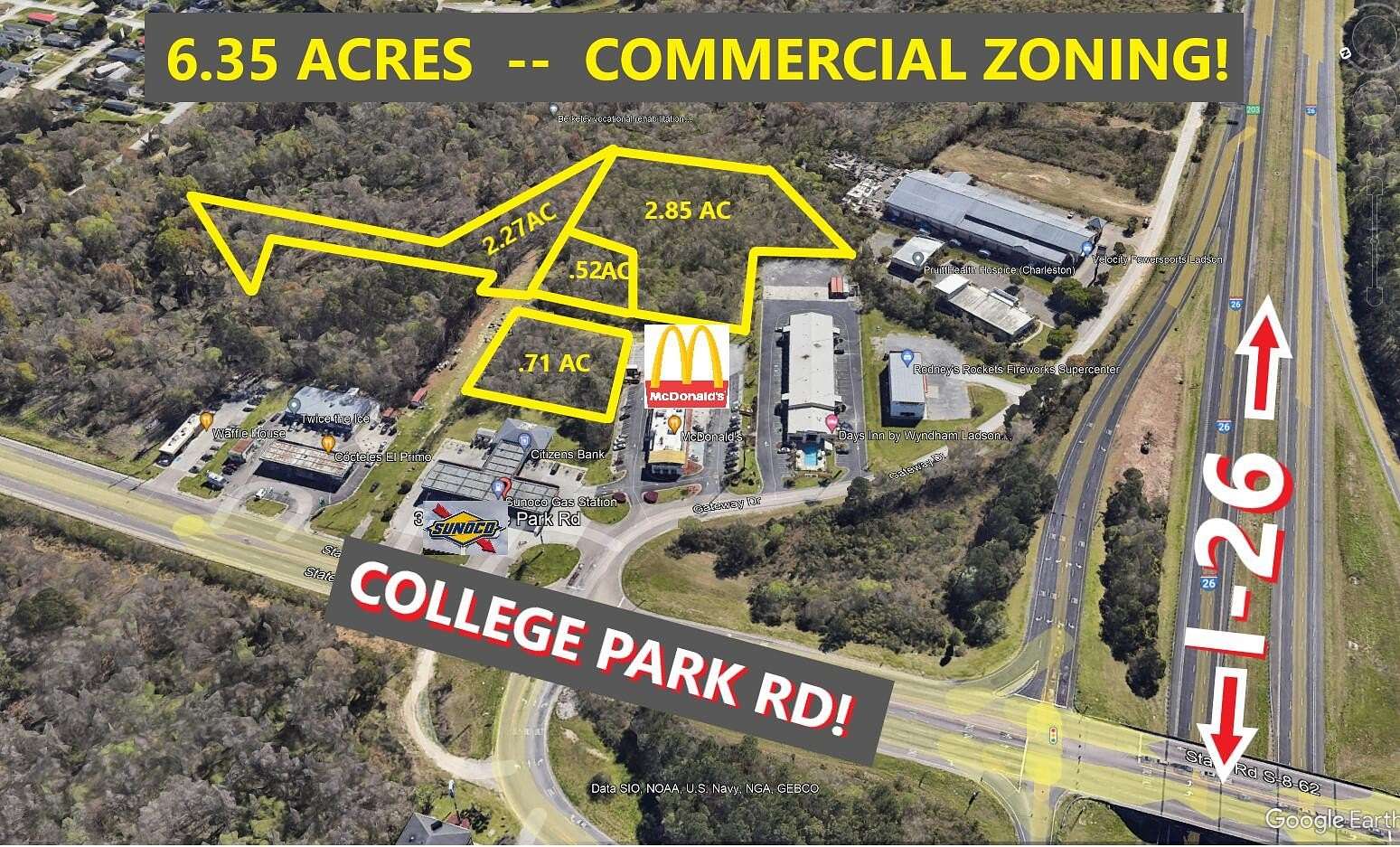 6.35 Acres of Commercial Land for Sale in Ladson, South Carolina