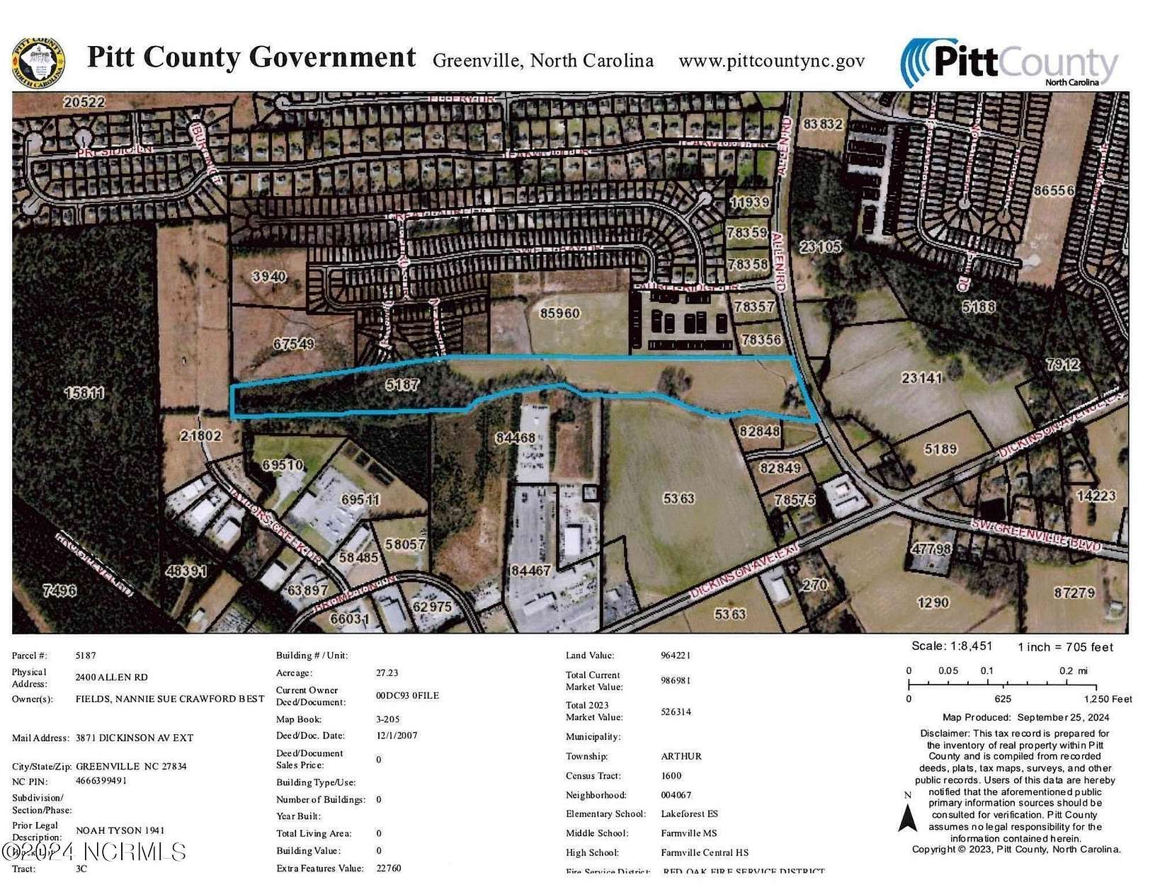 27.23 Acres of Mixed-Use Land for Sale in Greenville, North Carolina