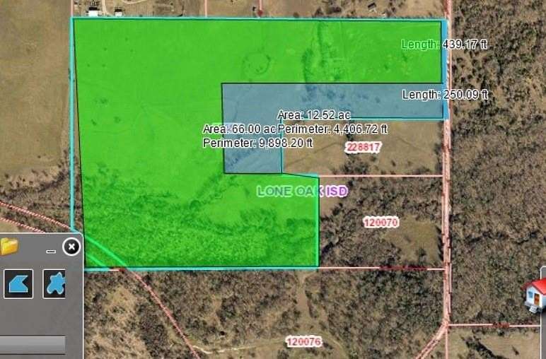 72.097 Acres of Land for Sale in Lone Oak, Texas