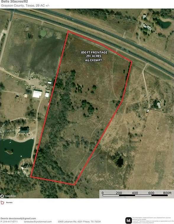 29.61 Acres of Agricultural Land for Sale in Bells, Texas