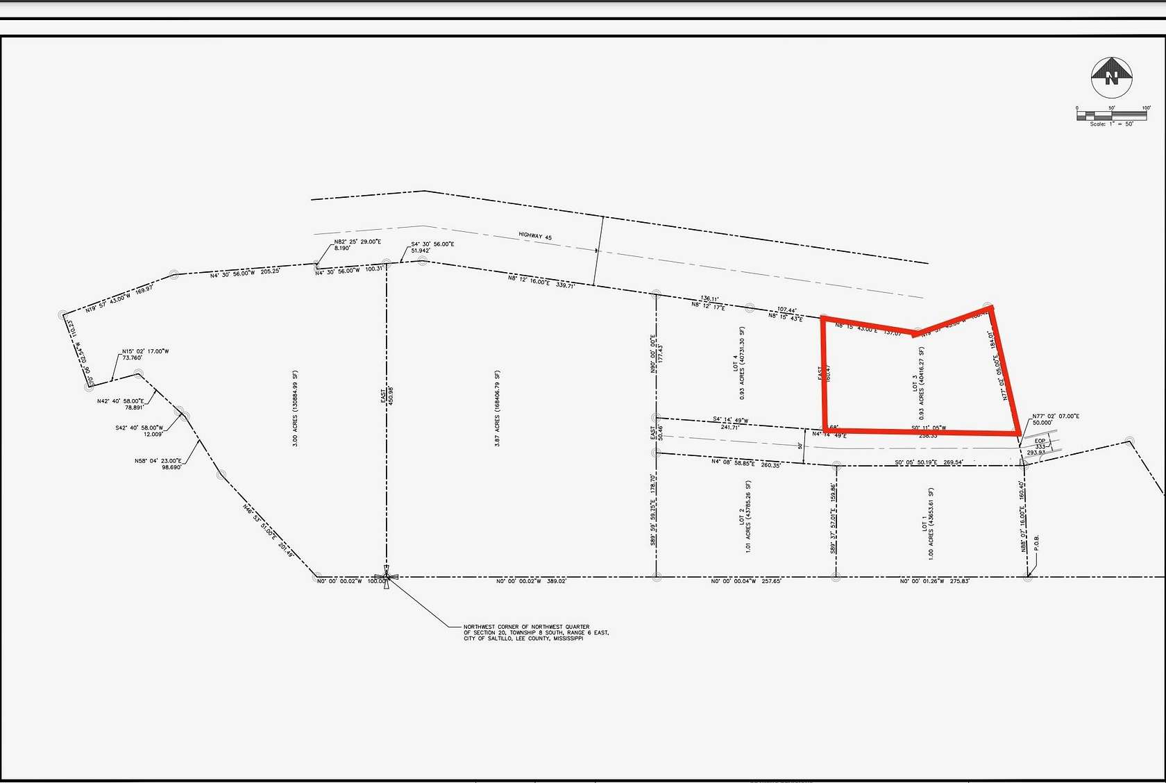 0.93 Acres of Mixed-Use Land for Sale in Saltillo, Mississippi