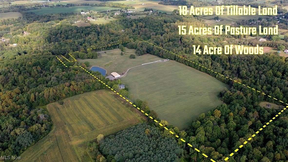 53.59 Acres of Land with Home for Auction in Minerva, Ohio