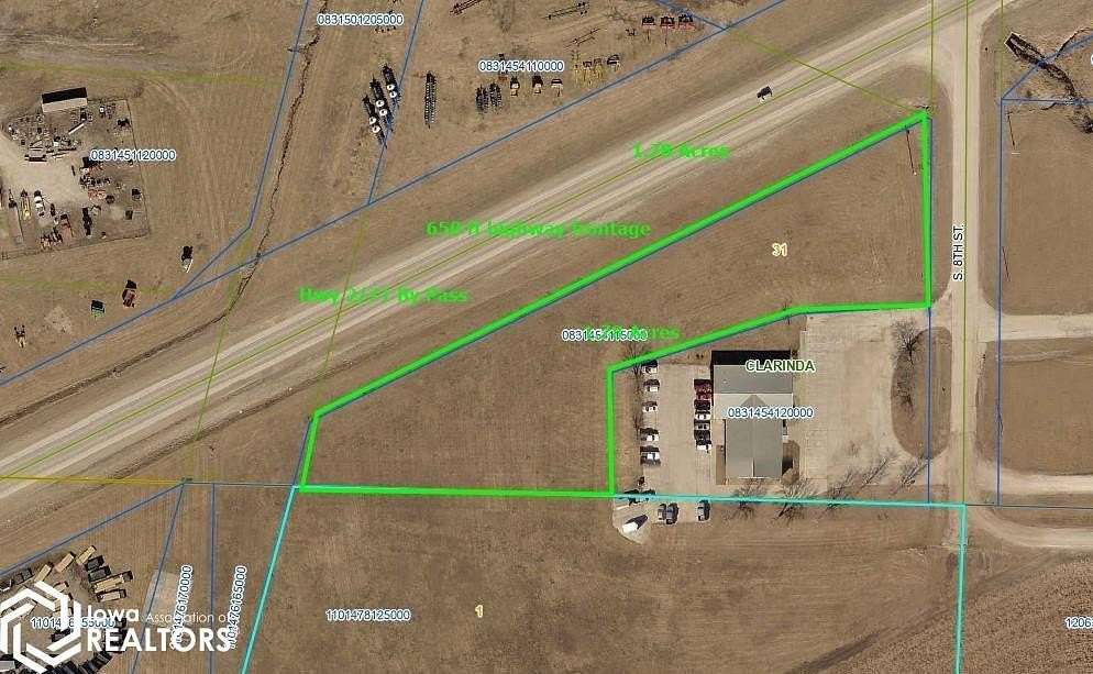 1.78 Acres of Commercial Land for Sale in Clarinda, Iowa