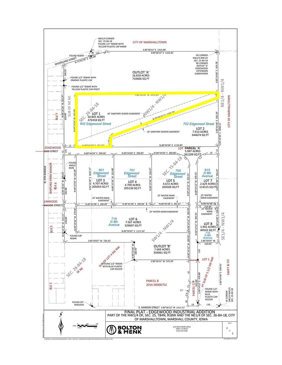 10.845 Acres of Commercial Land for Sale in Marshalltown, Iowa