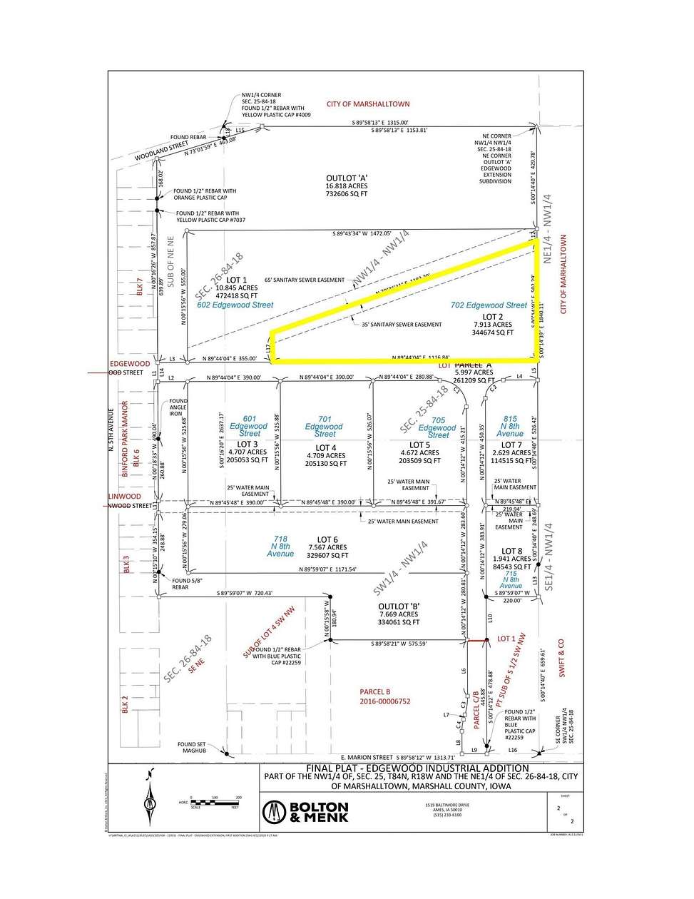 8 Acres of Commercial Land for Sale in Marshalltown, Iowa