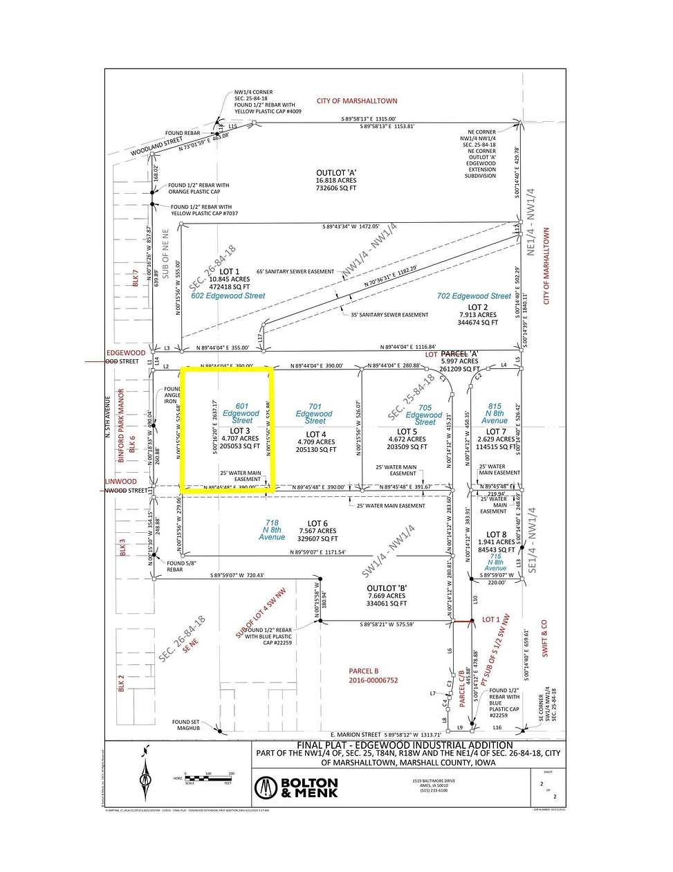 4.707 Acres of Commercial Land for Sale in Marshalltown, Iowa