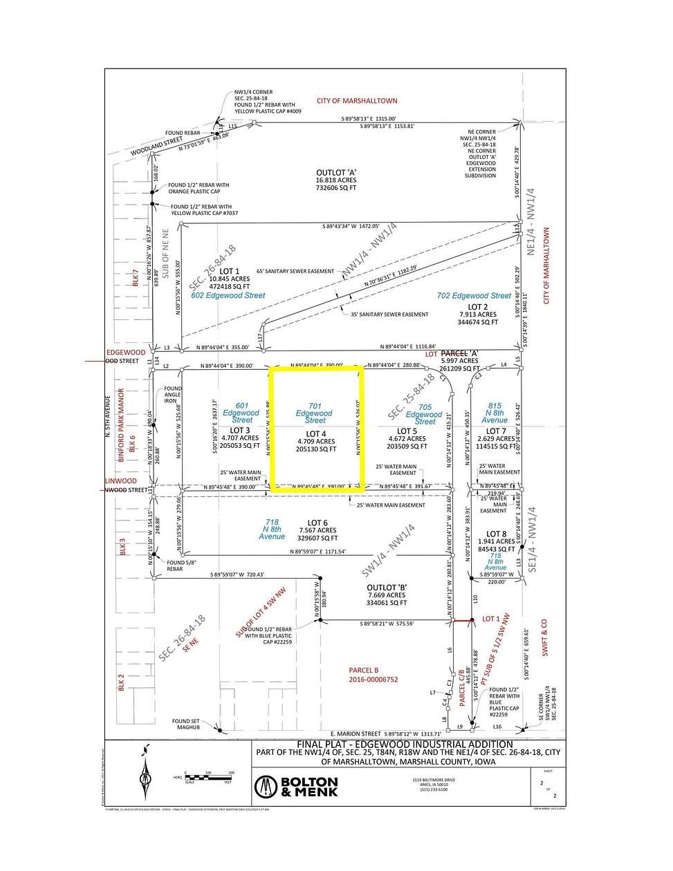 4.709 Acres of Commercial Land for Sale in Marshalltown, Iowa