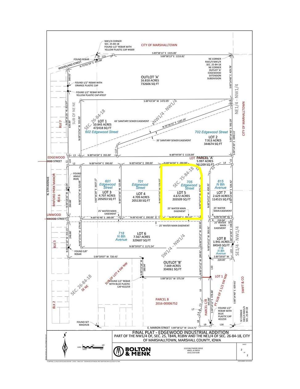 4.67 Acres of Commercial Land for Sale in Marshalltown, Iowa