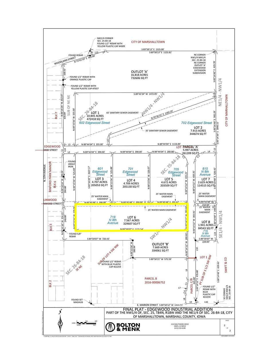 7.567 Acres of Commercial Land for Sale in Marshalltown, Iowa