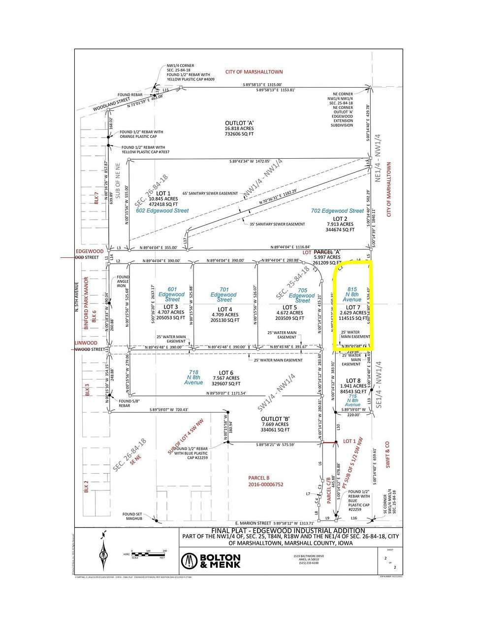 2.629 Acres of Commercial Land for Sale in Marshalltown, Iowa