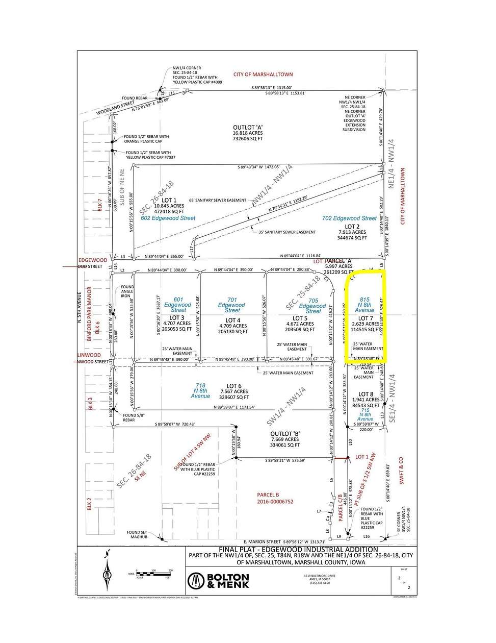 2.63 Acres of Commercial Land for Sale in Marshalltown, Iowa