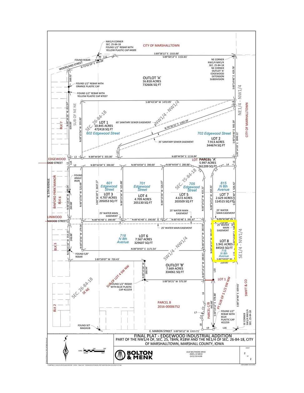 1.941 Acres of Commercial Land for Sale in Marshalltown, Iowa