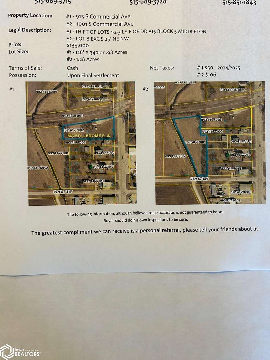 2.24 Acres of Commercial Land for Sale in Eagle Grove, Iowa