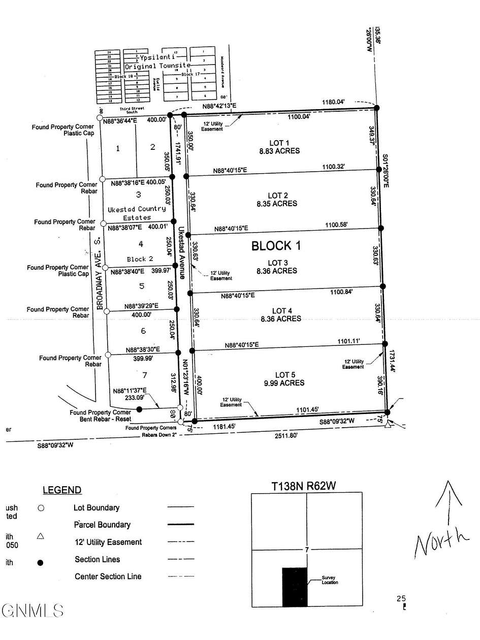 8.36 Acres of Residential Land for Sale in Ypsilanti, North Dakota