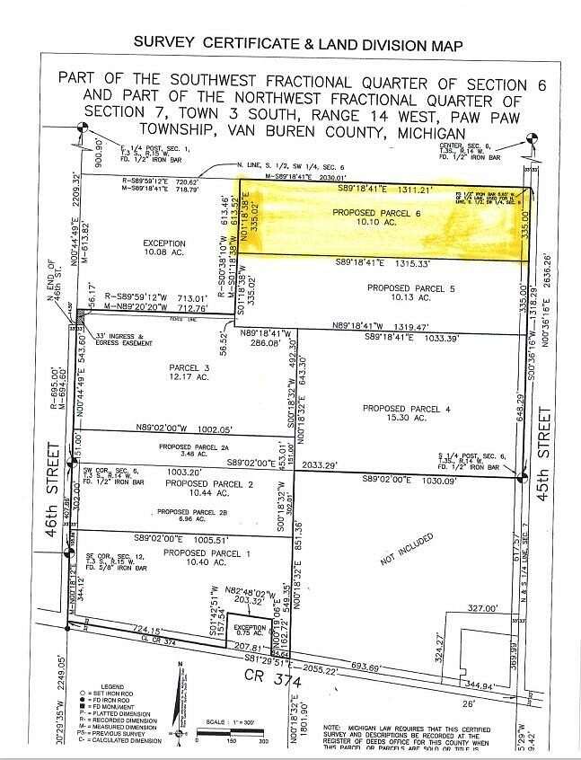 10.1 Acres of Agricultural Land for Sale in Paw Paw, Michigan