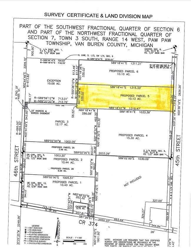 10.13 Acres of Agricultural Land for Sale in Paw Paw, Michigan