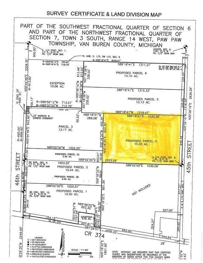 15.3 Acres of Agricultural Land for Sale in Paw Paw, Michigan