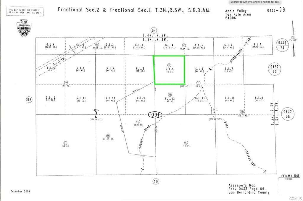 40 Acres of Recreational Land for Sale in Apple Valley, California