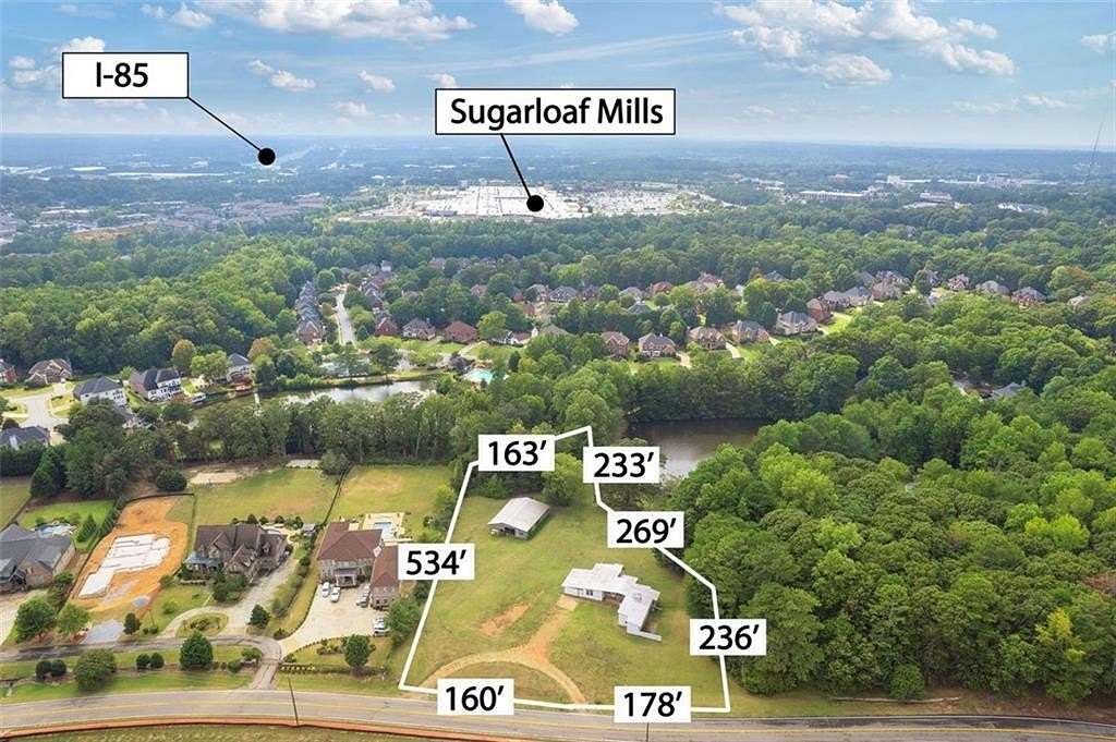 3.15 Acres of Residential Land with Home for Sale in Lawrenceville, Georgia