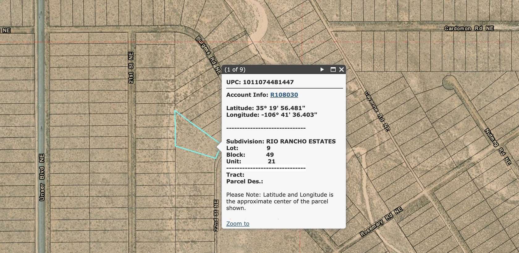 1.21 Acres of Land for Sale in Rio Rancho, New Mexico