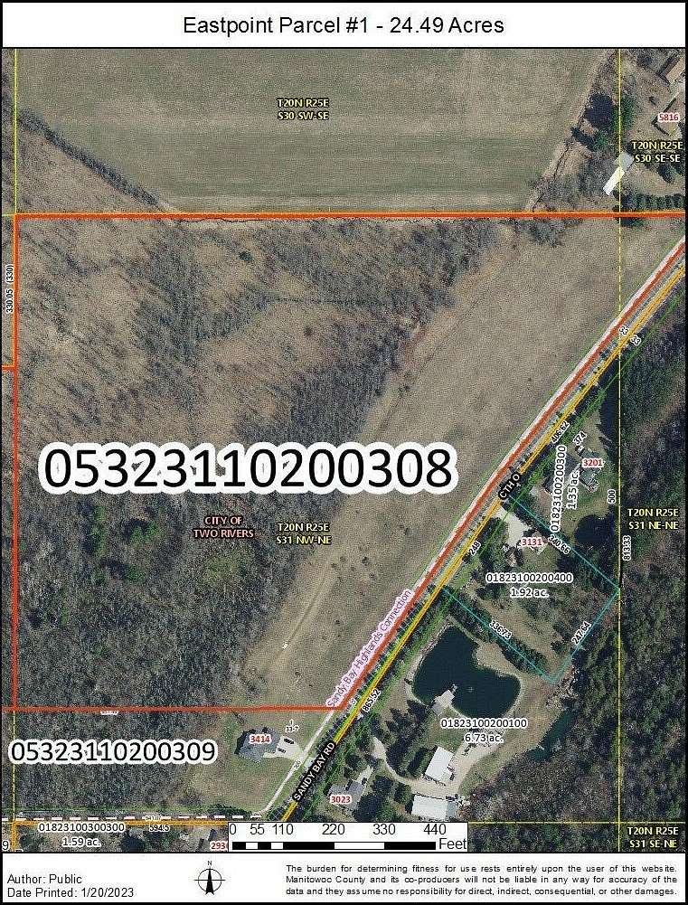 54.9 Acres of Recreational & Residential Land for Sale in Two Rivers, Wisconsin