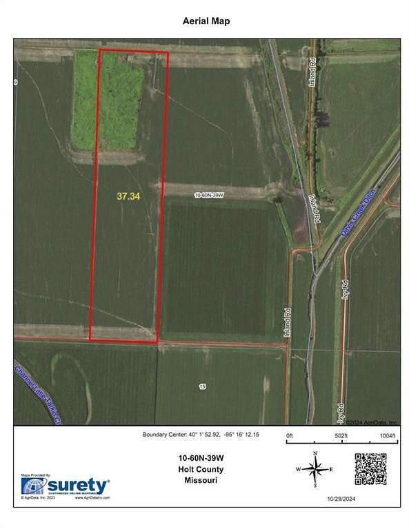 37 Acres of Recreational Land & Farm for Sale in Forest City, Missouri