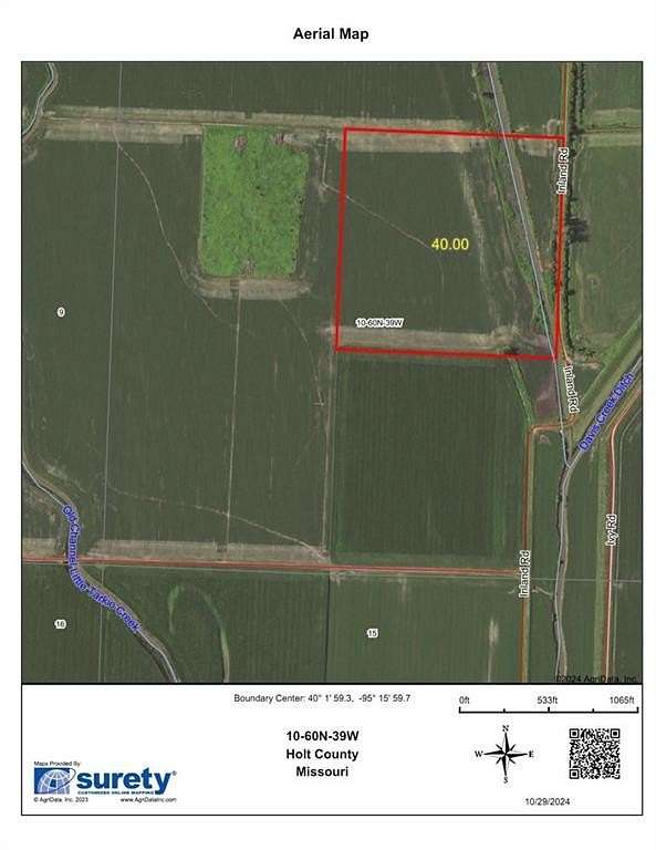 40 Acres of Recreational Land & Farm for Sale in Forest City, Missouri