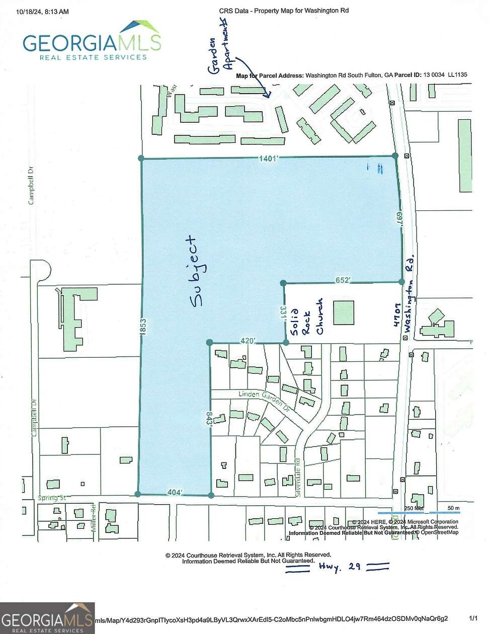 38.94 Acres of Land for Sale in South Fulton, Georgia