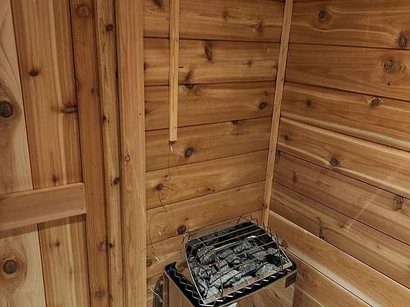 Inside brand new sauna