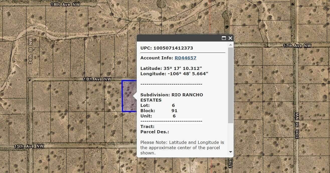 1 Acre of Land for Sale in Rio Rancho, New Mexico