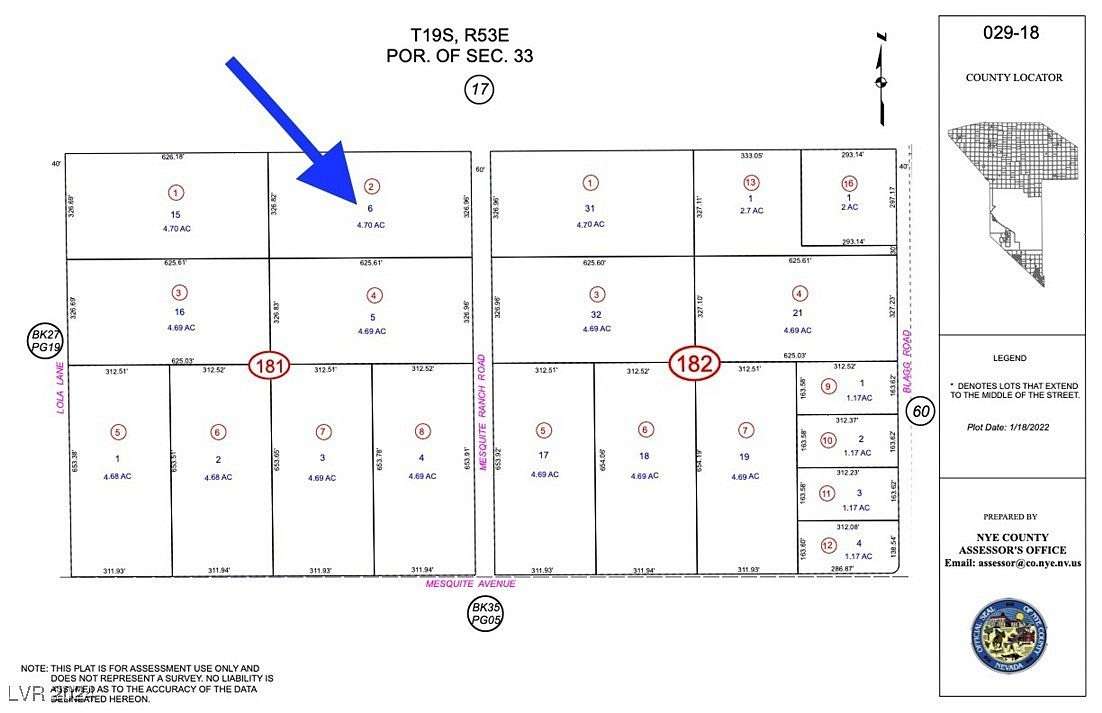 4.68 Acres of Land for Sale in Pahrump, Nevada