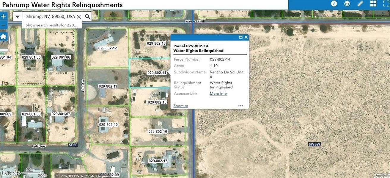 1.14 Acres of Residential Land for Sale in Pahrump, Nevada