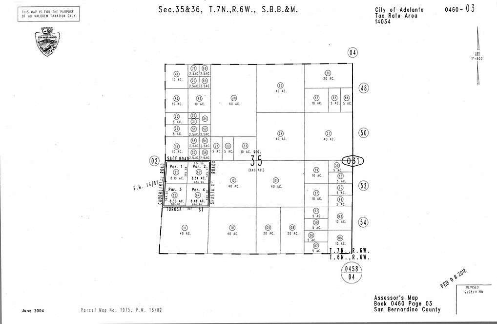 2.5 Acres of Land for Sale in Adelanto, California