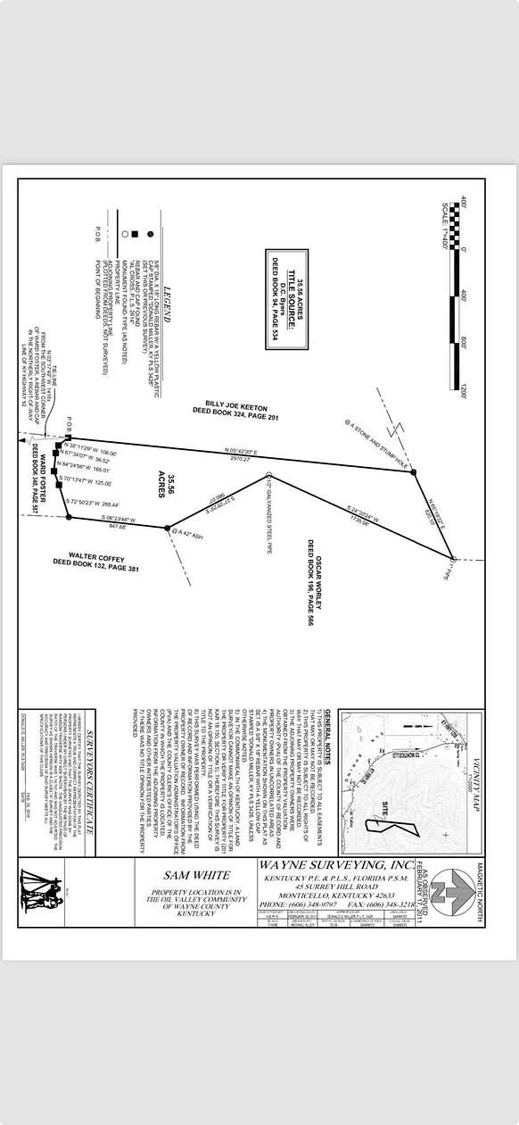 35.56 Acres of Recreational Land & Farm for Sale in Monticello, Kentucky