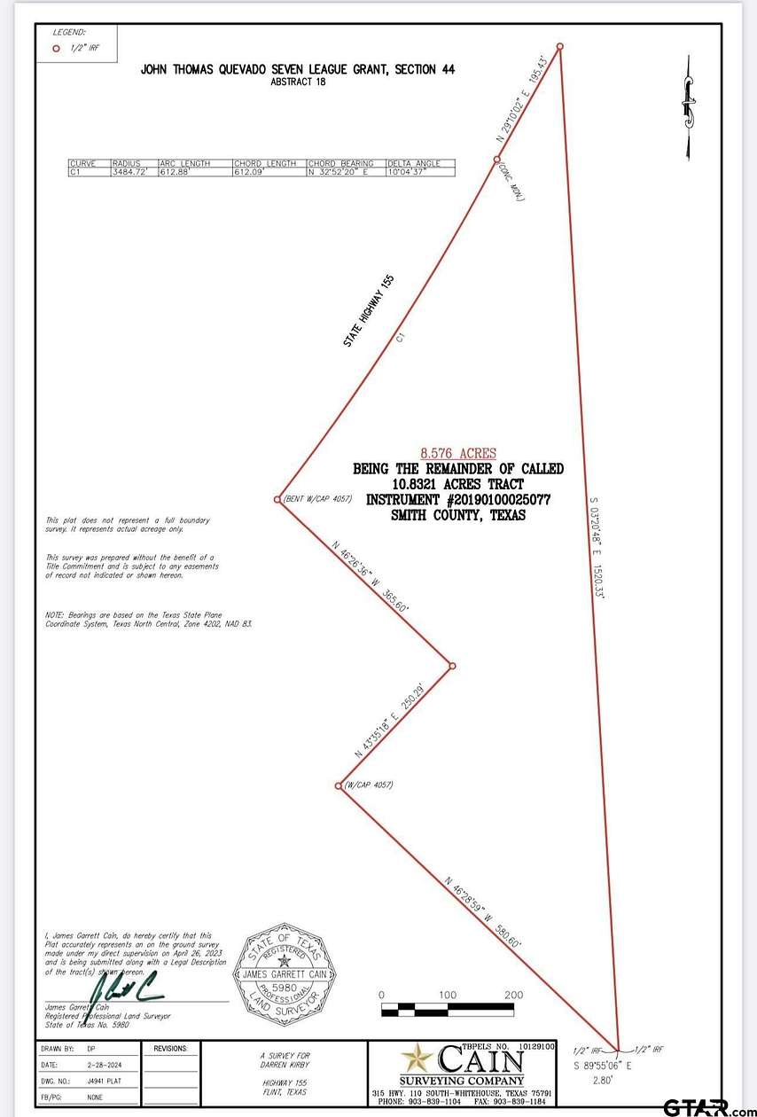 8.786 Acres of Commercial Land for Sale in Flint, Texas