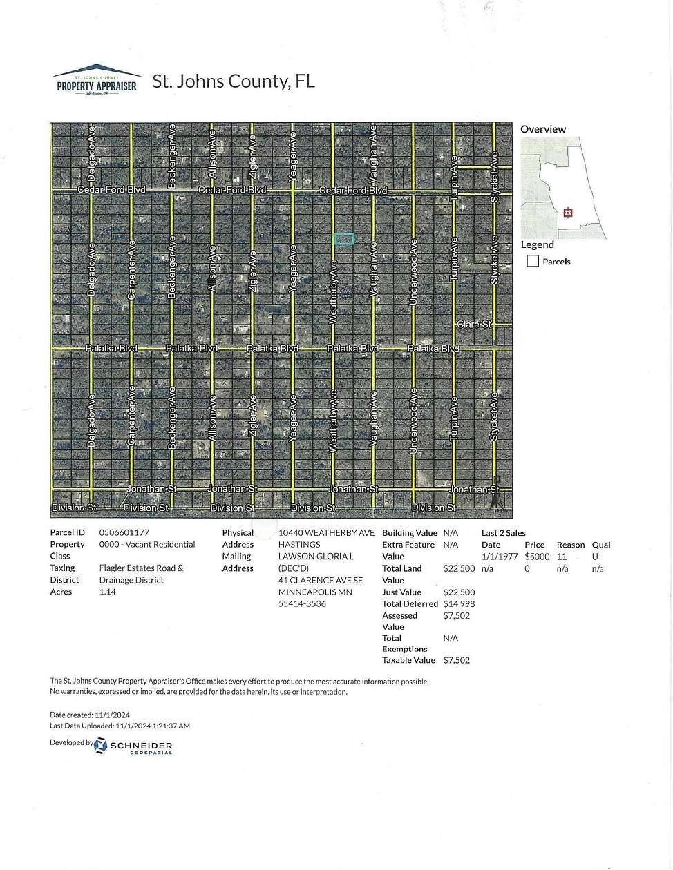 1.14 Acres of Land for Sale in Hastings, Florida