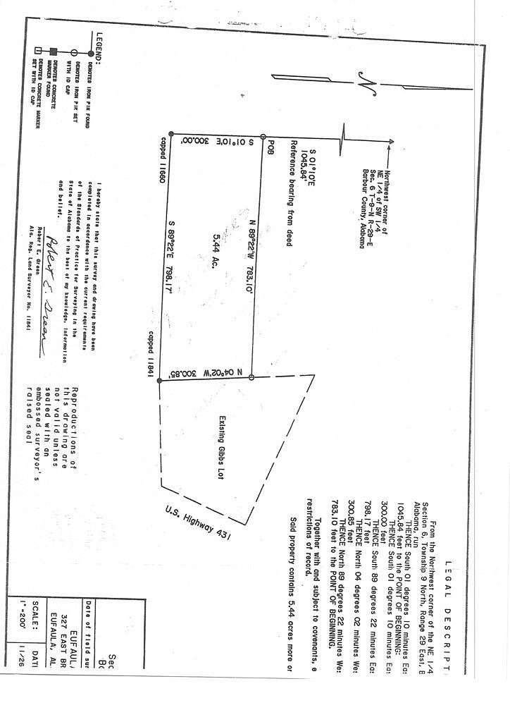 9 Acres of Commercial Land for Sale in Eufaula, Alabama