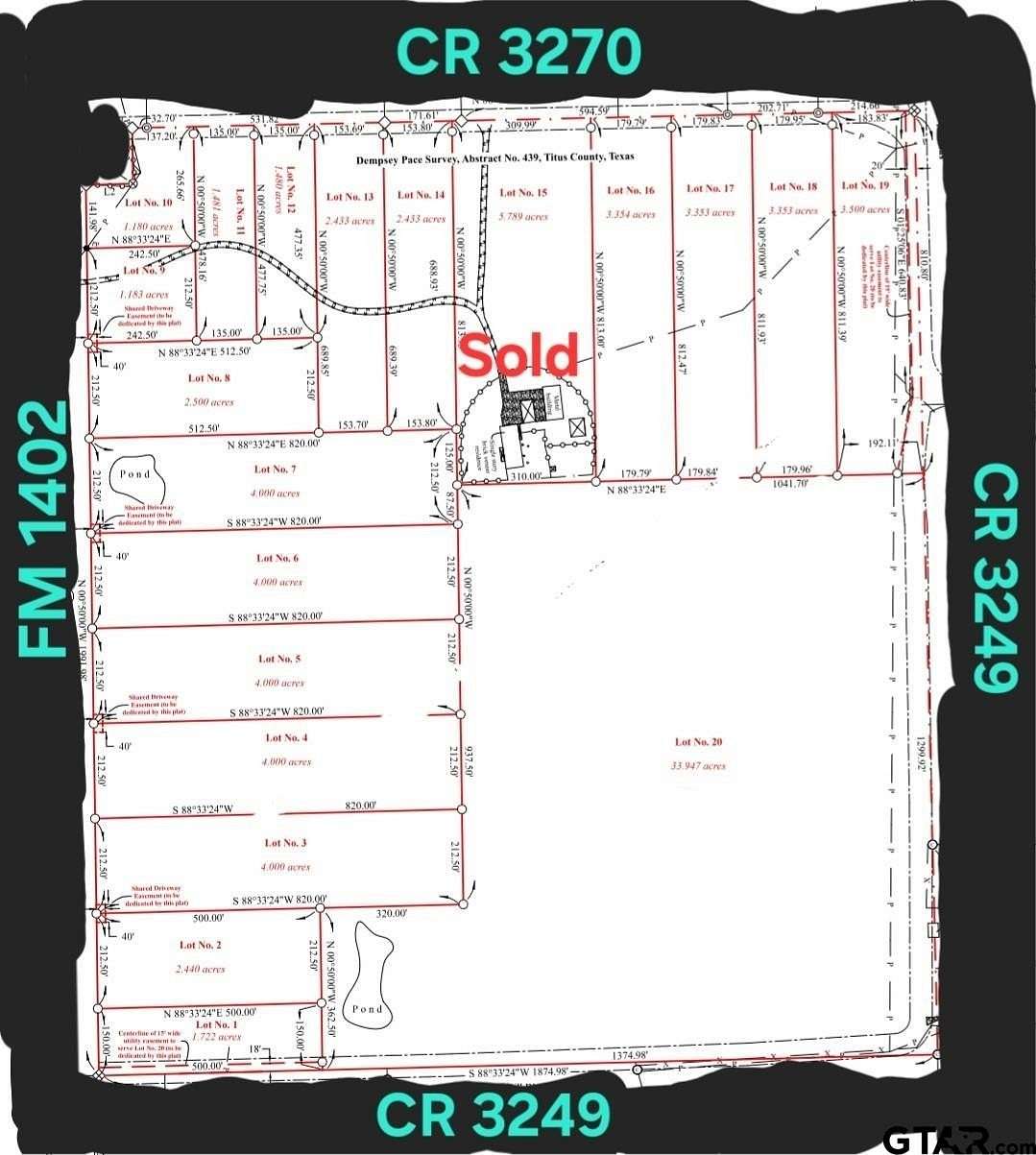 1.722 Acres of Residential Land for Sale in Mount Pleasant, Texas