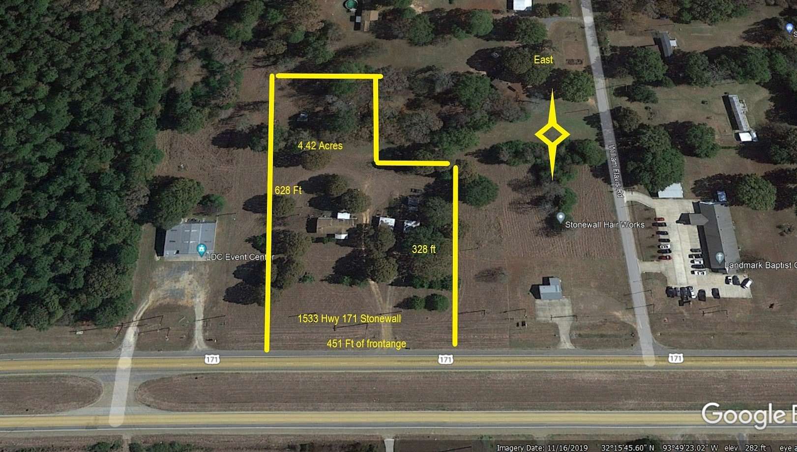 4.35 Acres of Commercial Land for Sale in Stonewall, Louisiana